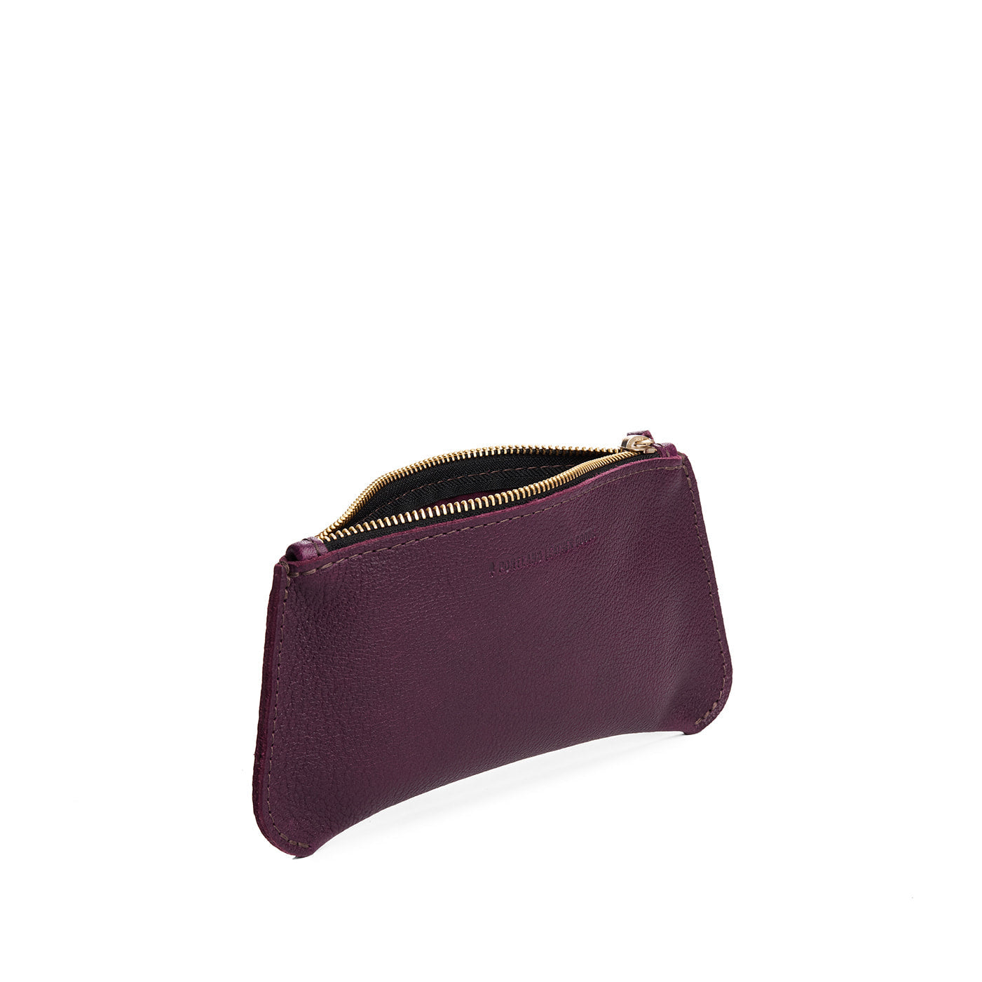 Plum*Large | Small pouch with a top zipper and unique curved bottom