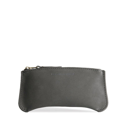Smoke Grey*Large | Small pouch with a top zipper and unique curved bottom