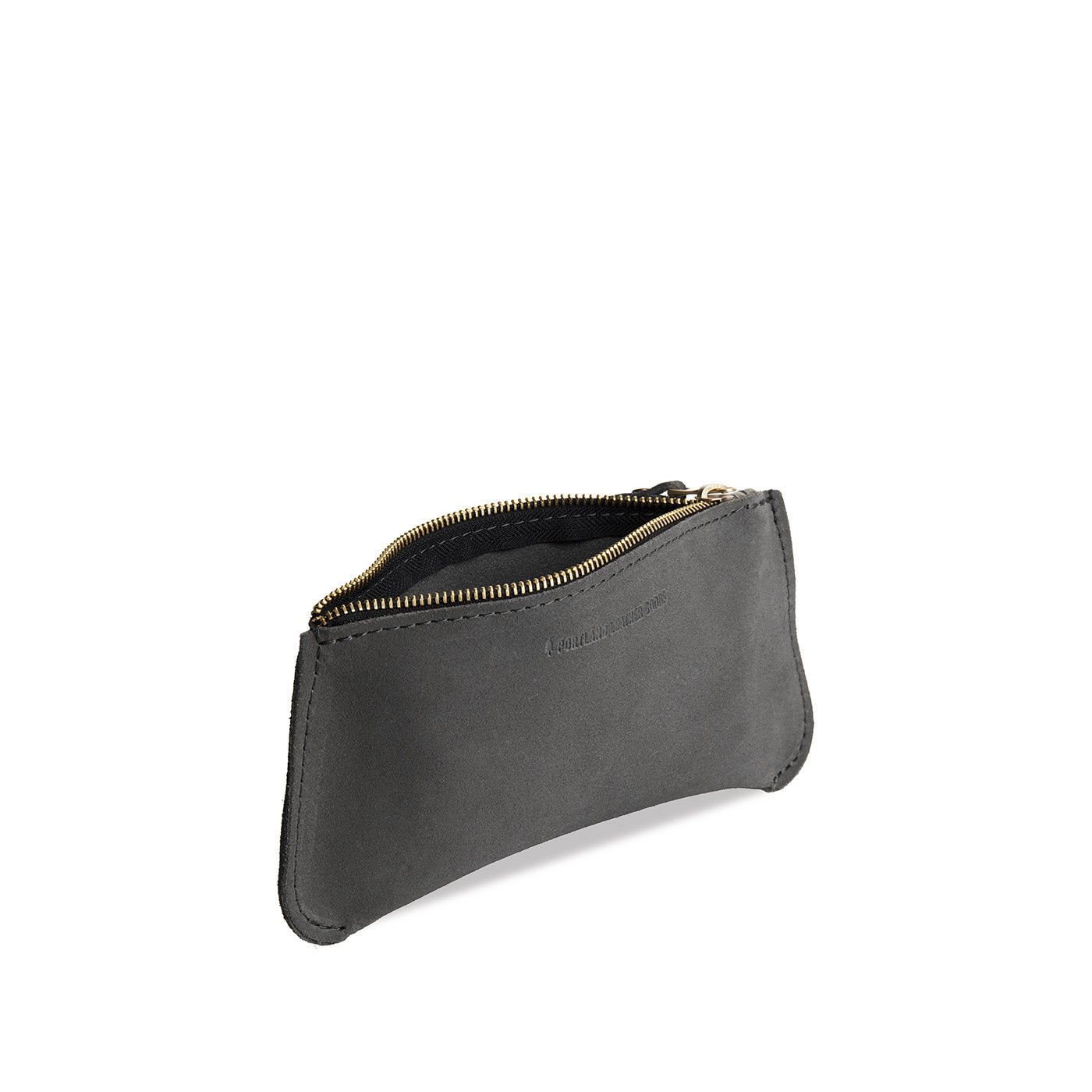 Smoke Grey*Large | Small pouch with a top zipper and unique curved bottom