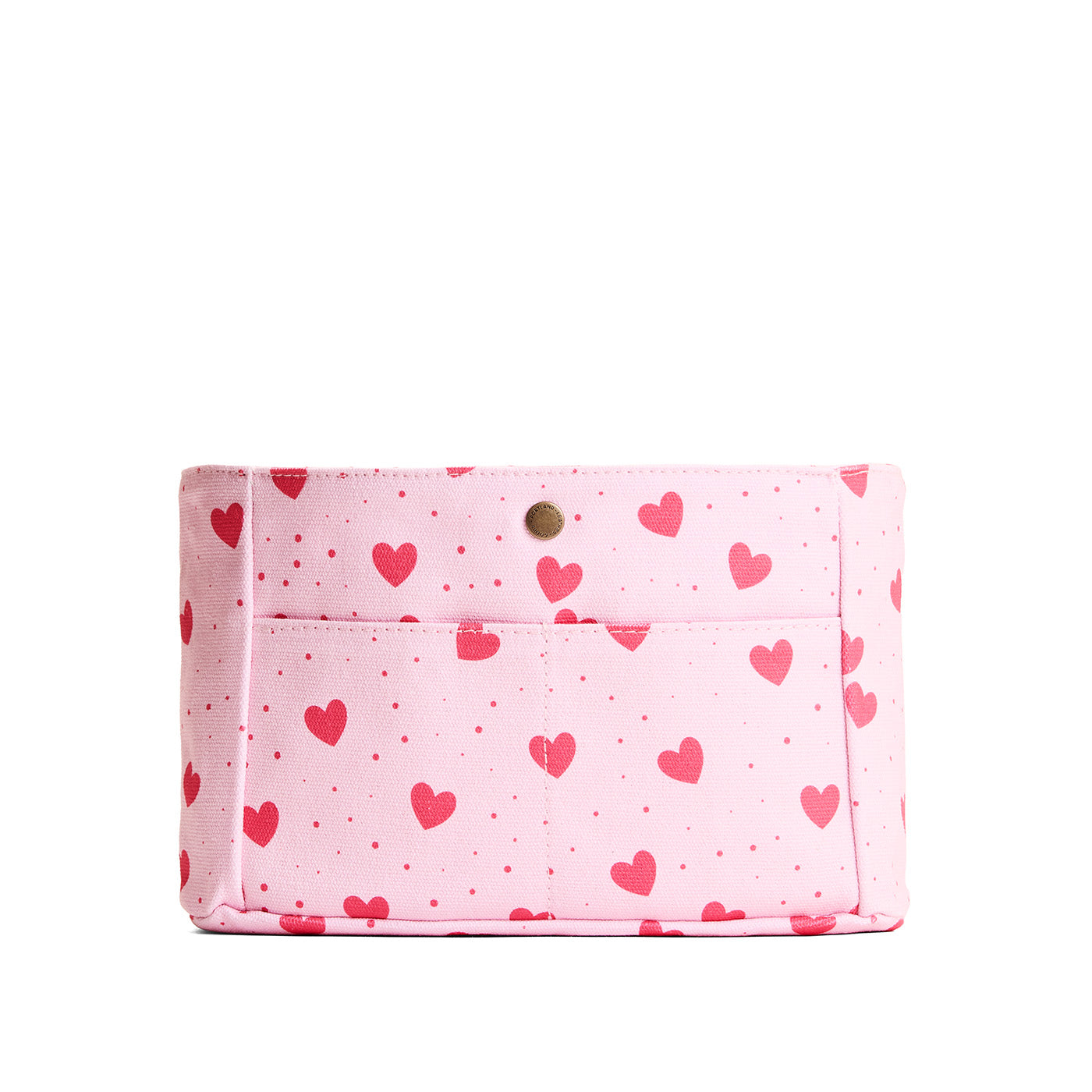 Pink Crush*Classic*Small | Heart printed canvas organizer with pockets