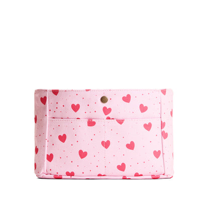 Pink Crush*Classic*Small | Heart printed canvas organizer with pockets