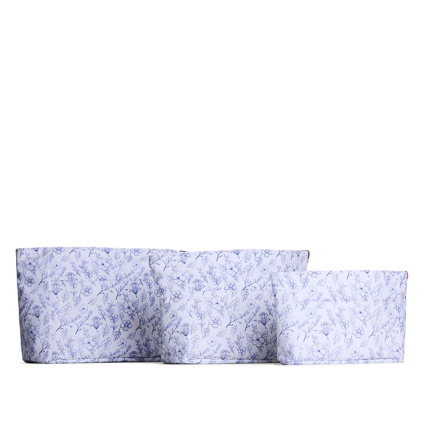 Marbella*Zipper | Three size comparison of printed canvas purse organizers