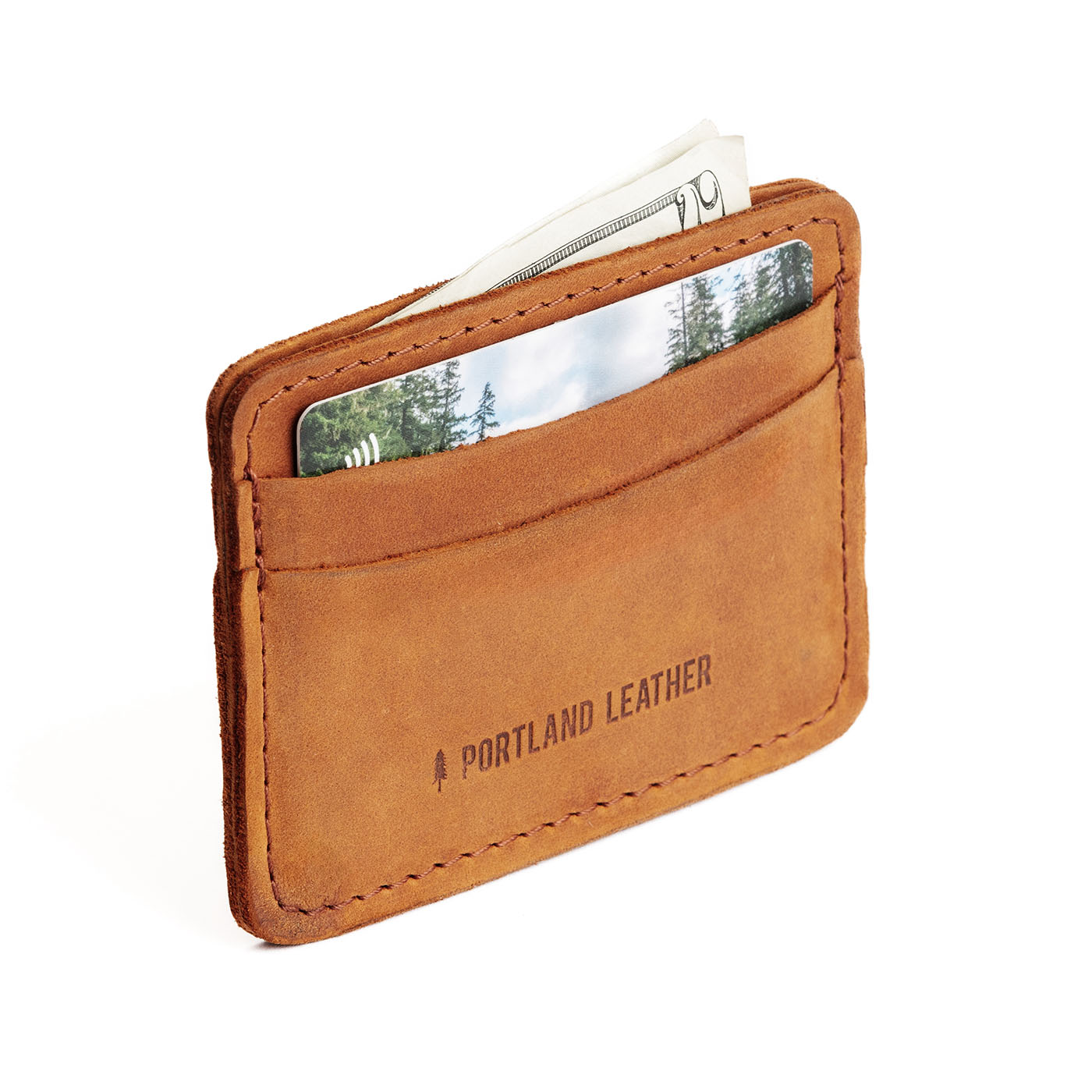 Dakota | Minimalist leather wallet with card slots and PLG logo