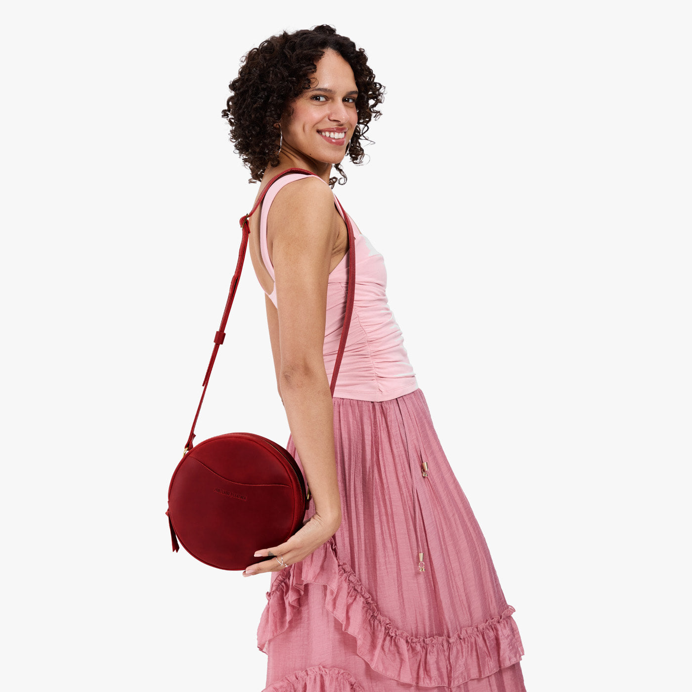 Phoenix*Large | Circle shaped crossbody bag with top zipper
