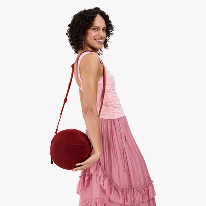 Phoenix*Large | Circle shaped crossbody bag with top zipper