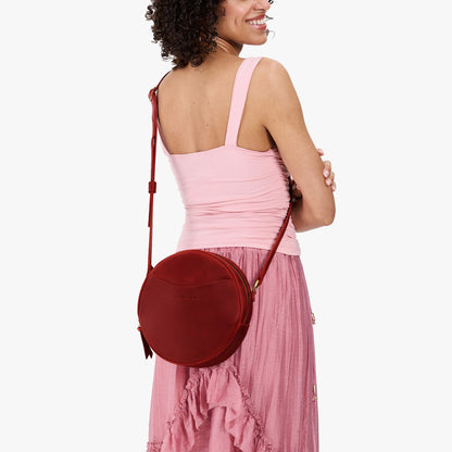 Phoenix*Large | Circle shaped crossbody bag with top zipper