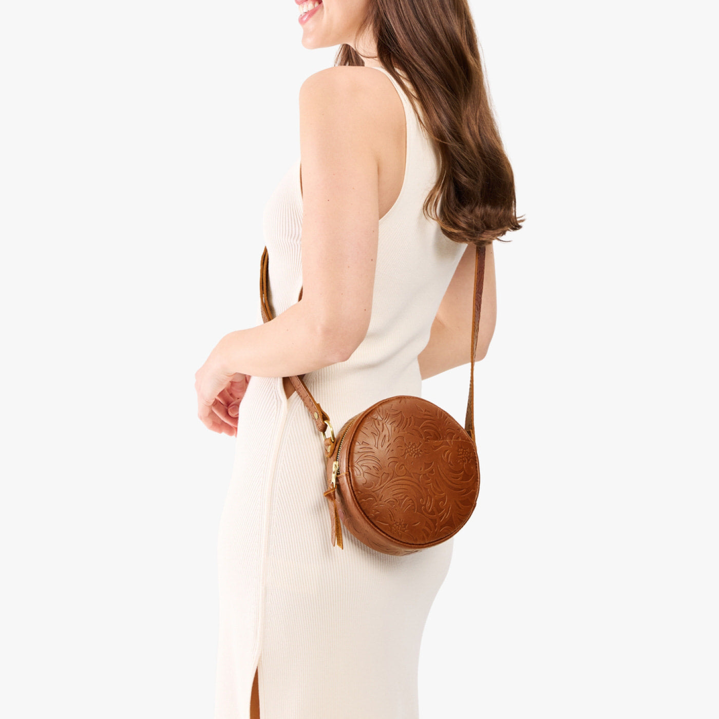 Meadow*Small | Circle shaped crossbody bag with top zipper