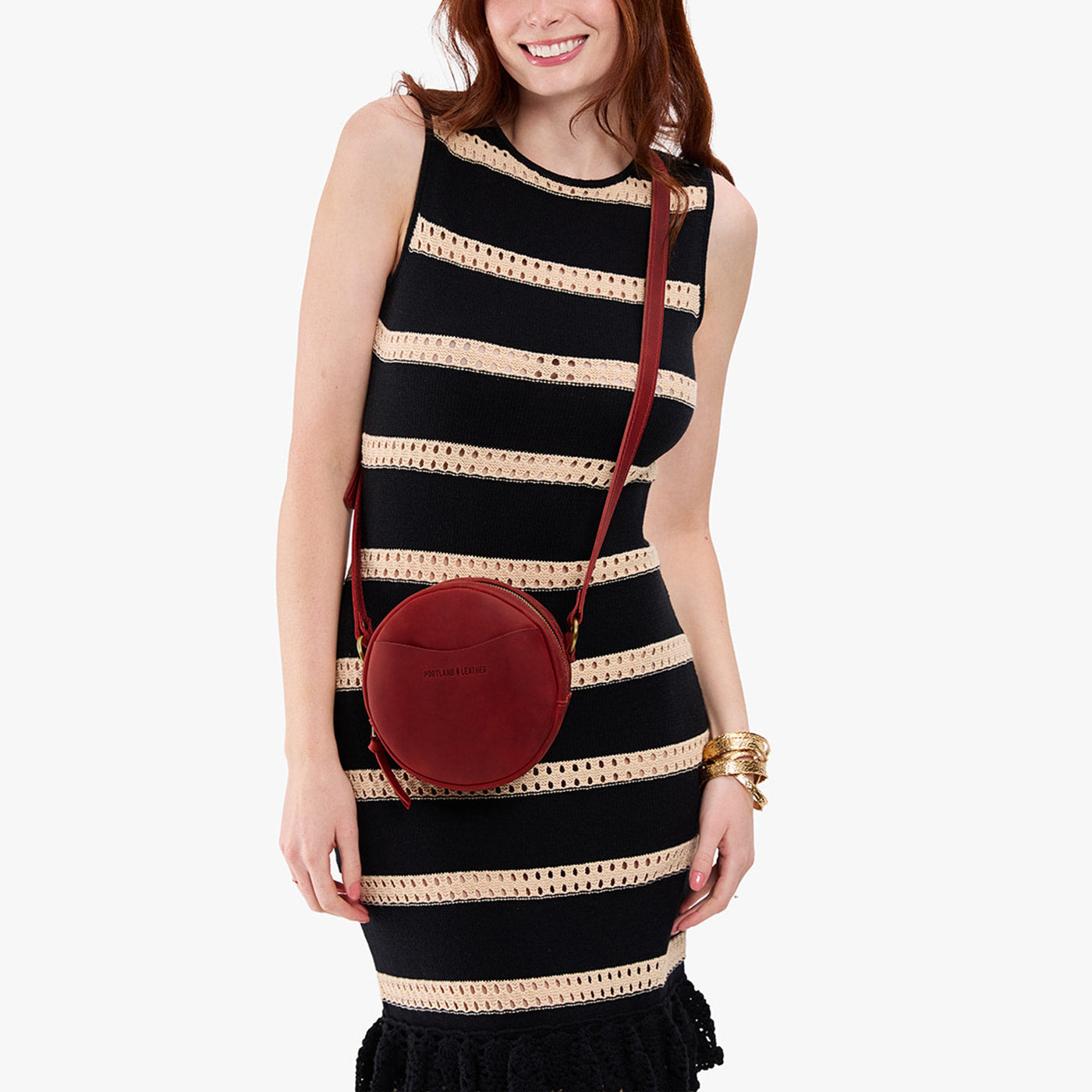 Phoenix*Small | Circle shaped crossbody bag with top zipper
