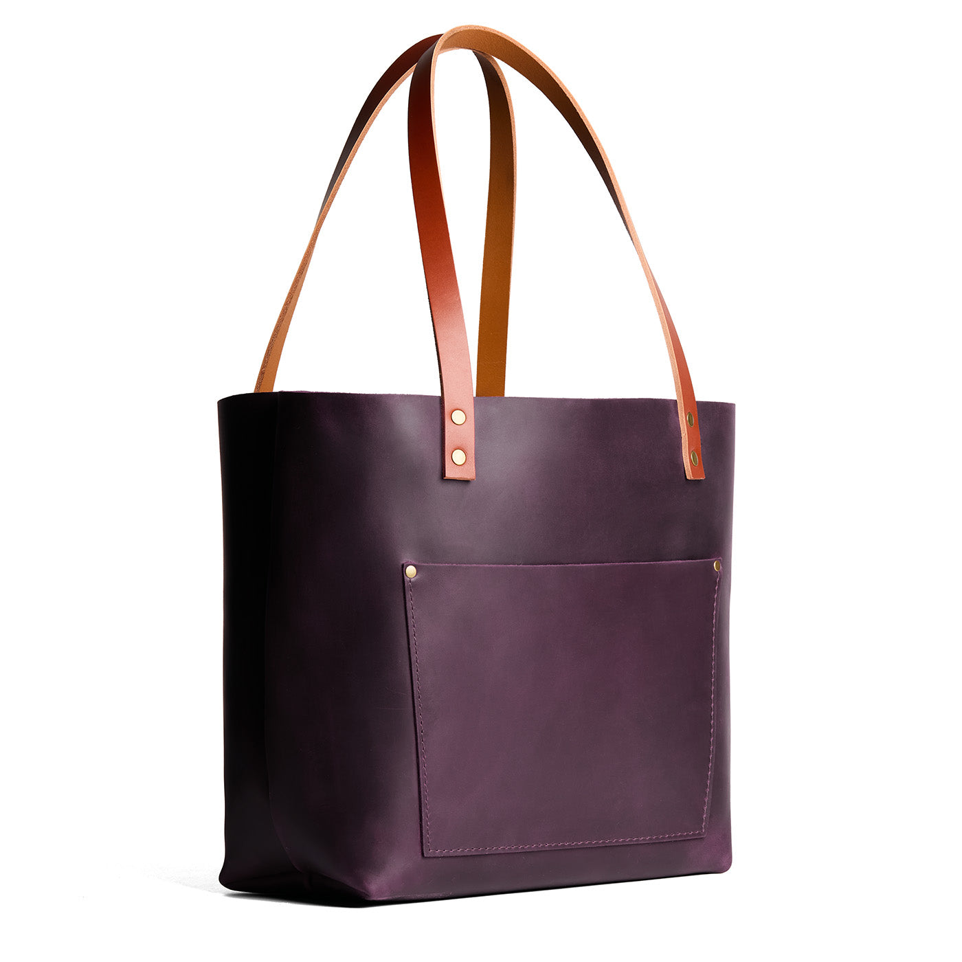 Larkspur*Classic | Large leather tote bag with sturdy bridle handles and front pocket