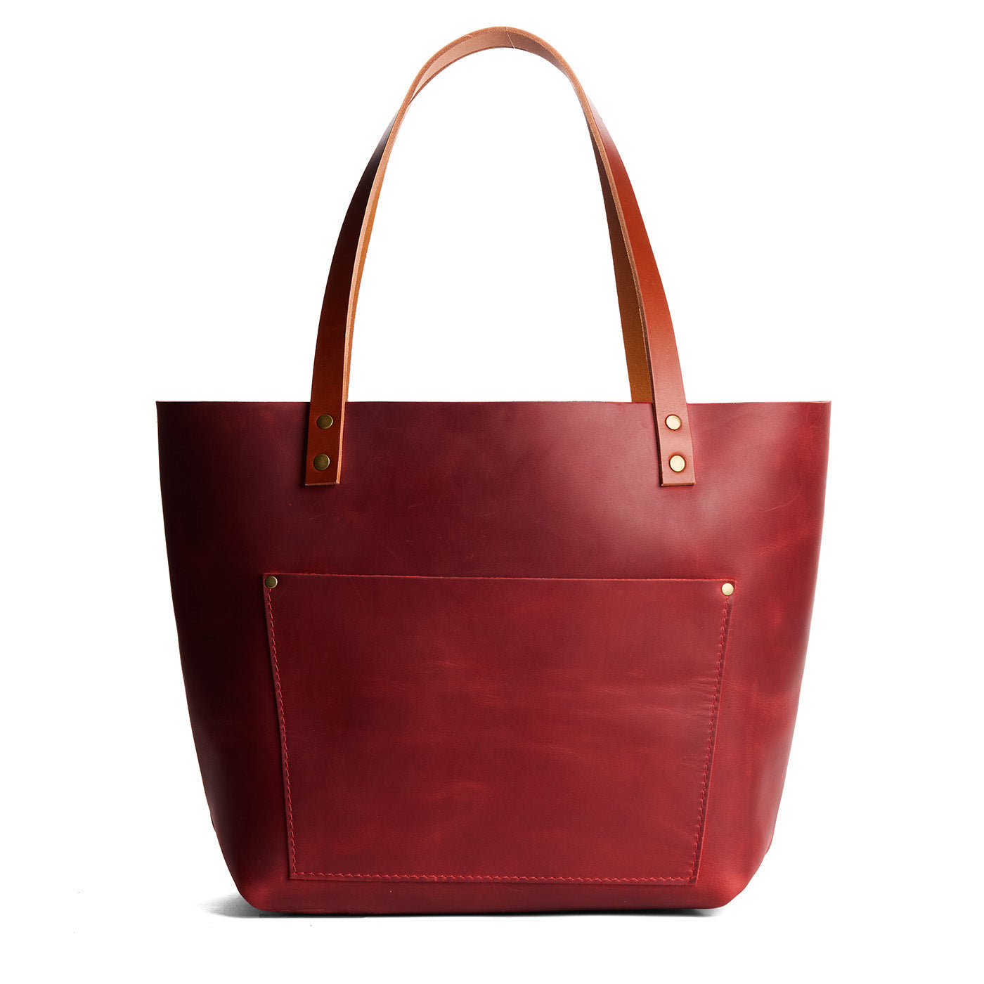 Phoenix*Classic | Large leather tote bag with sturdy bridle handles and front pocket