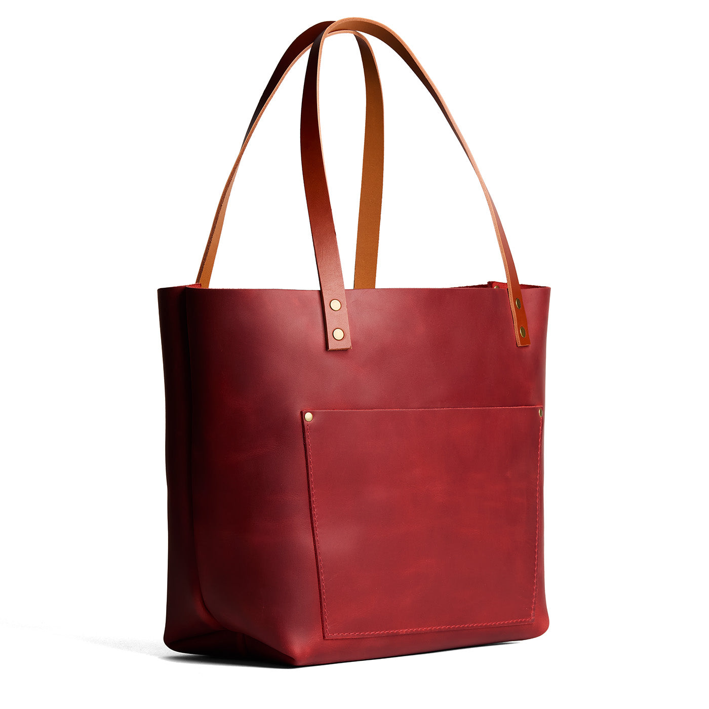 Phoenix*Classic | Large leather tote bag with sturdy bridle handles and front pocket