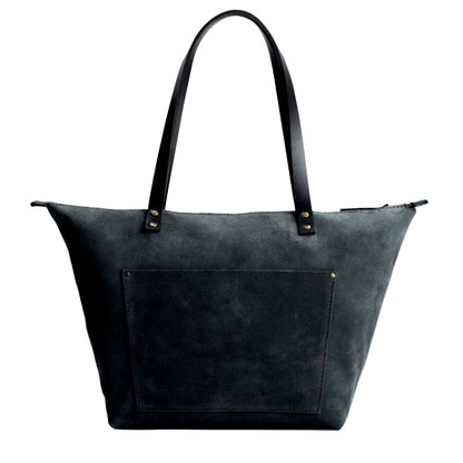 Peppercorn*Zipper | Large leather tote bag with sturdy bridle handles and front pocket