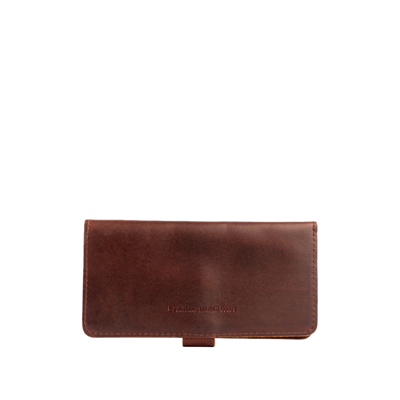 Cognac | Back of leather wallet closed