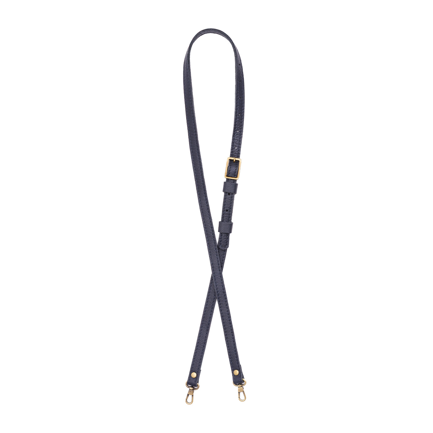 Night Owl | Leather crossbody strap with metal buckle and lever snap swivel clasps