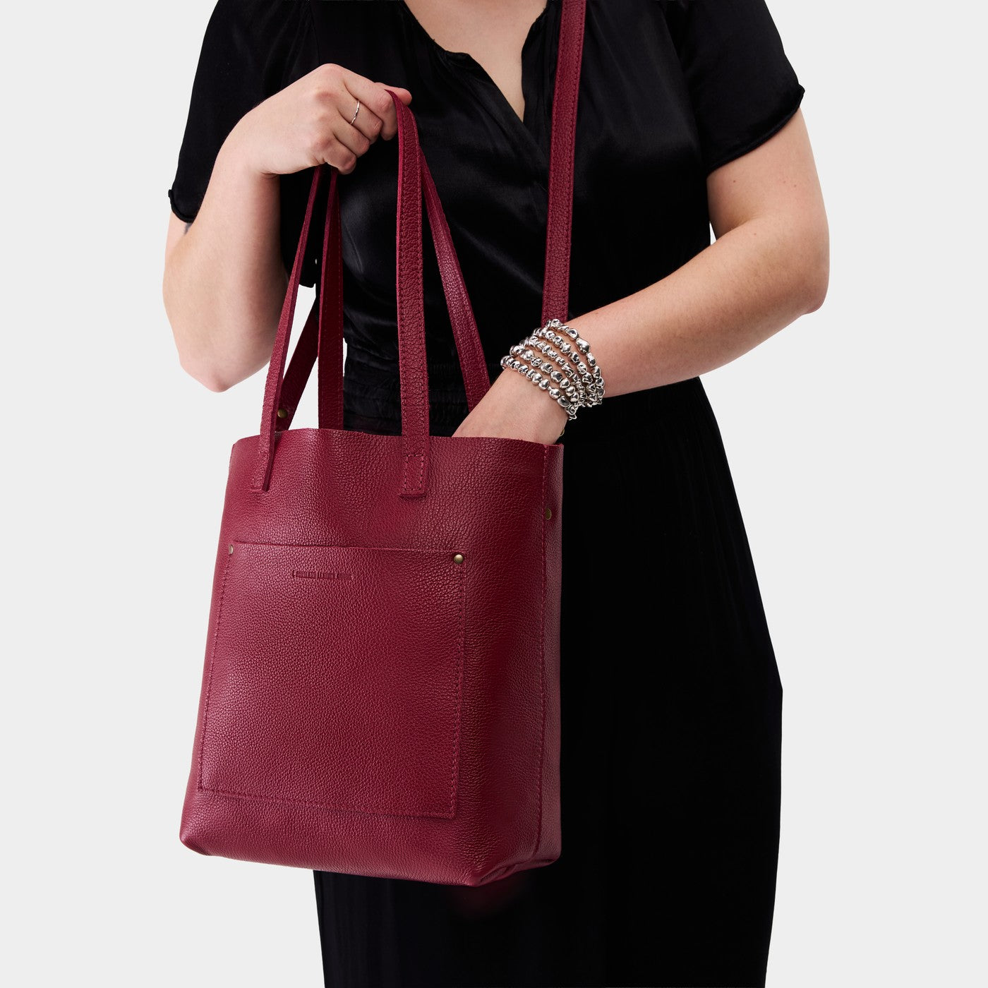 Rhubarb*Classic | Medium Tote with dual shoulder straps and crossbody strap