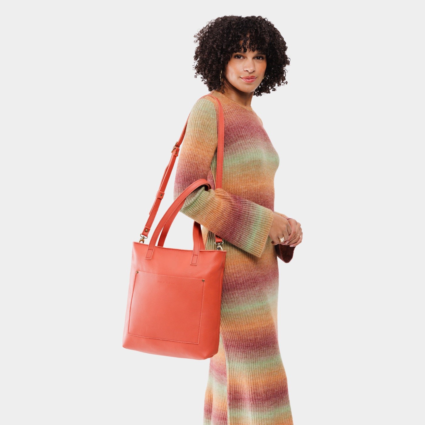 Coral*Zipper | Medium Tote with dual shoulder straps and crossbody strap