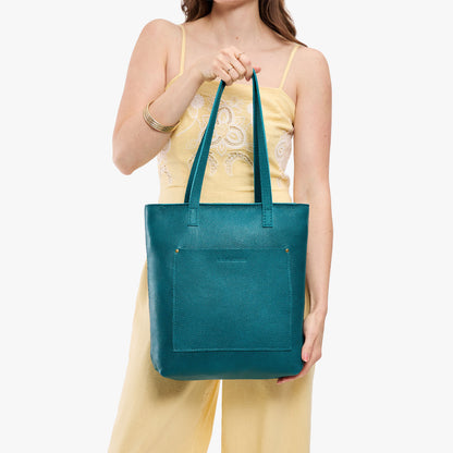 Aquarius*Zipper | Medium Tote with dual shoulder straps and crossbody strap