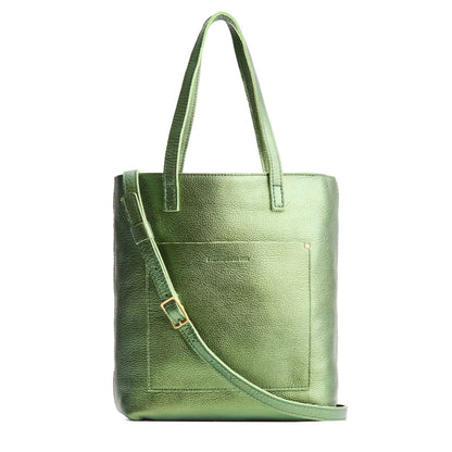 Metallic Greench*Zipper | Medium Tote with dual shoulder straps and crossbody strap