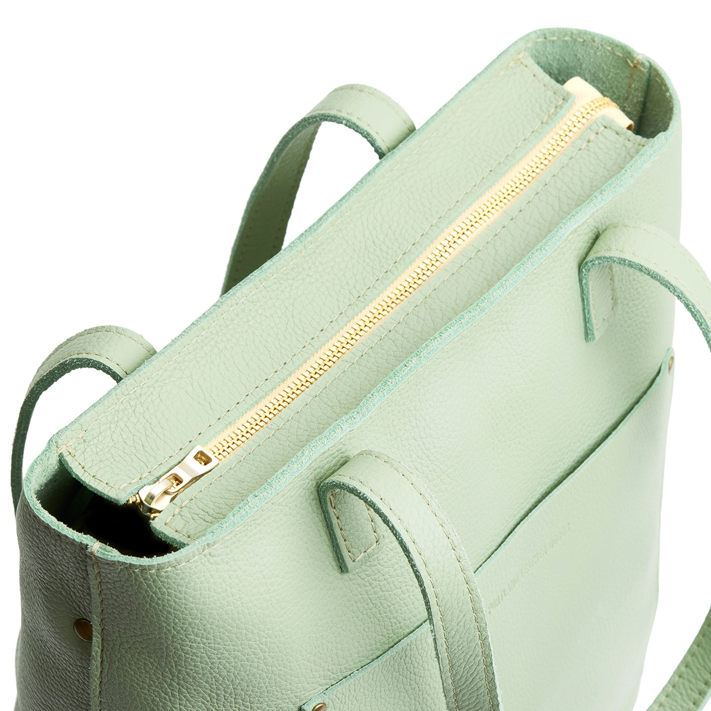 Pistachio*Zipper | Medium Tote with dual shoulder straps and crossbody strap