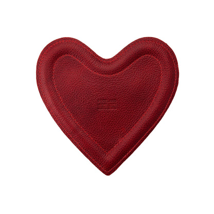 Chili Red | Heart shaped leather tray with stuffed edges