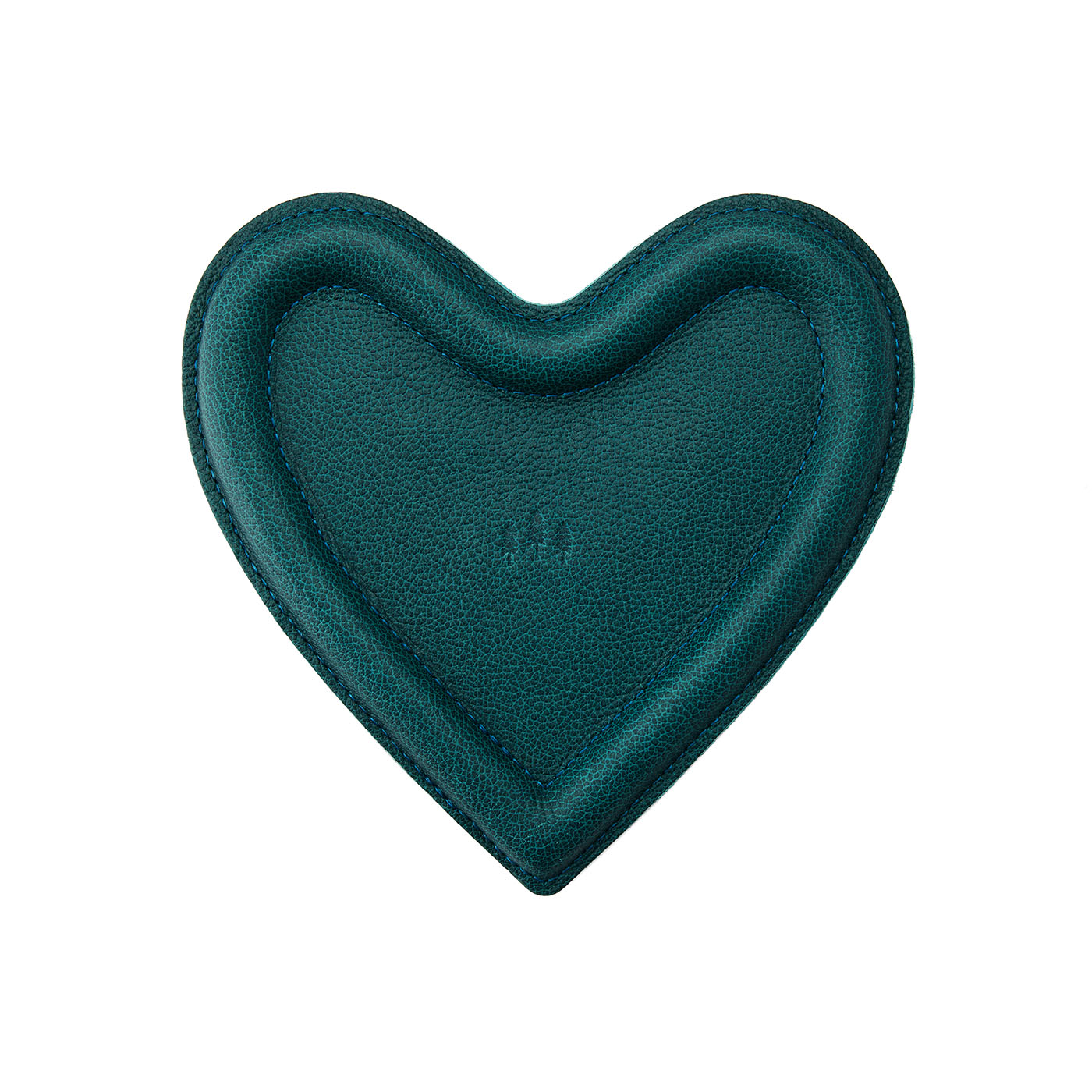 Sea Glass | Heart shaped leather tray with stuffed edges