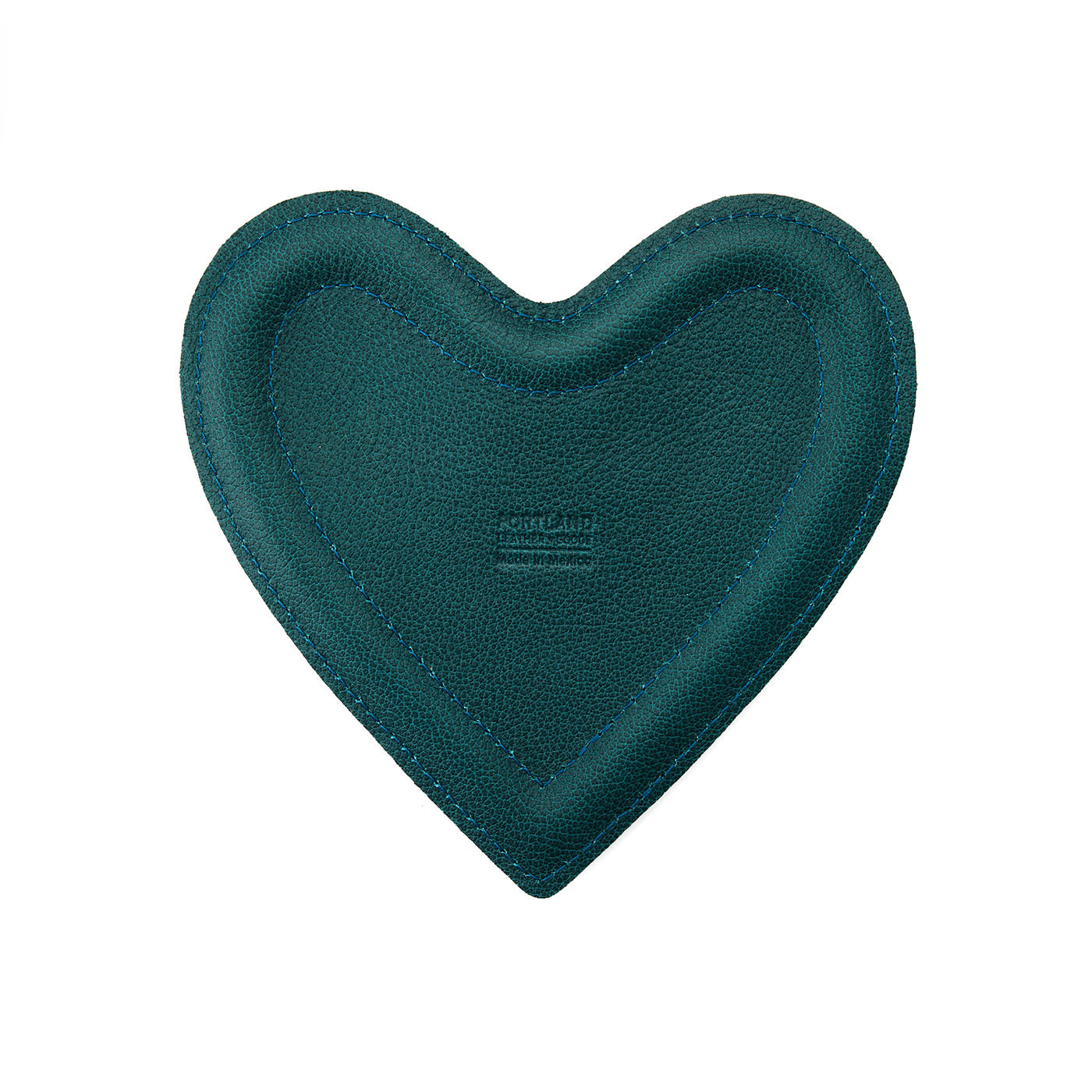 Sea Glass | Heart shaped leather tray with stuffed edges