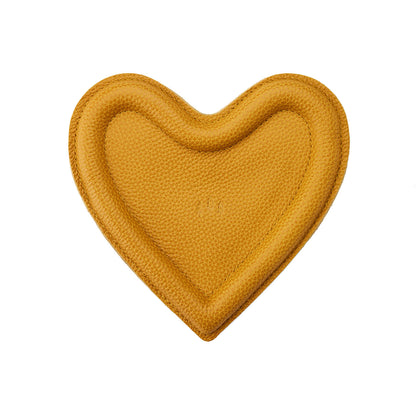 Sunshine | Heart shaped leather tray with stuffed edges