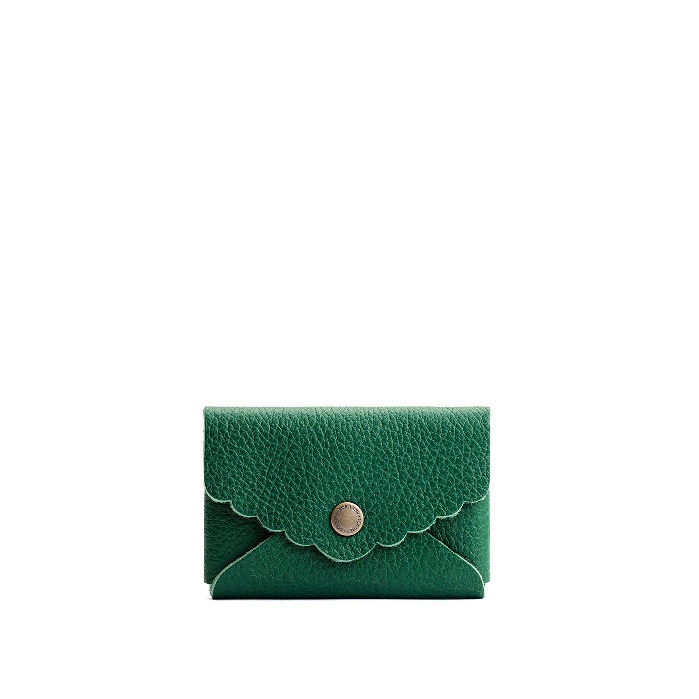 Bacalar | Leather card wallet with scalloped edge