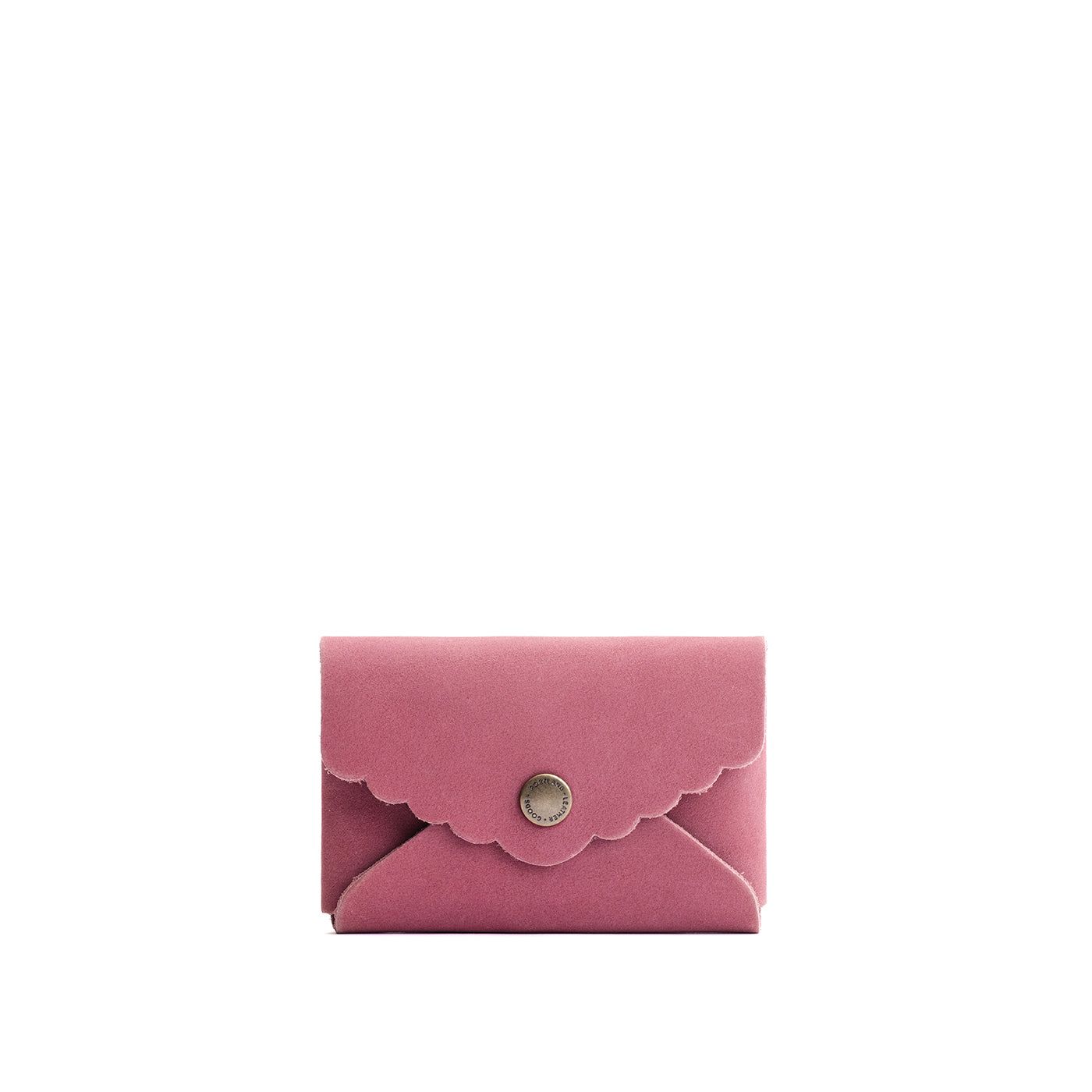 Foxglove | Leather card wallet with scalloped edge
