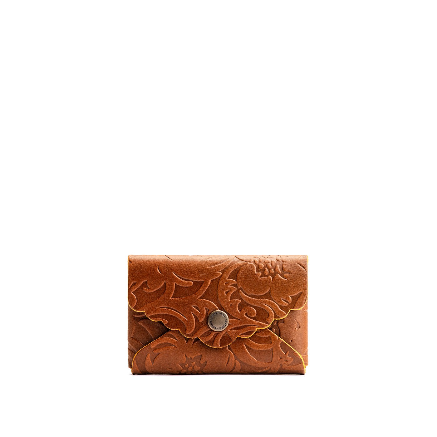 Meadow | Leather card wallet with scalloped edge