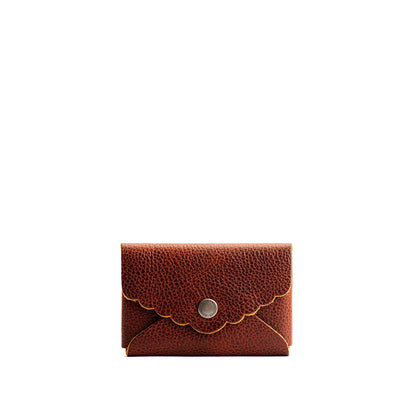 Nutmeg | Leather card wallet with scalloped edge