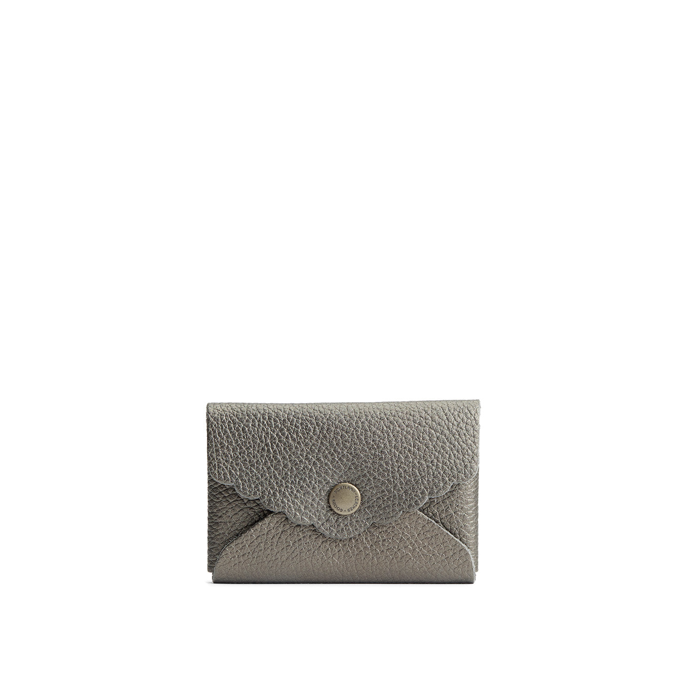 Stardust | Leather card wallet with scalloped edge closed