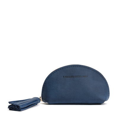 Deep Water | Small leather zippered pouch with tassel
