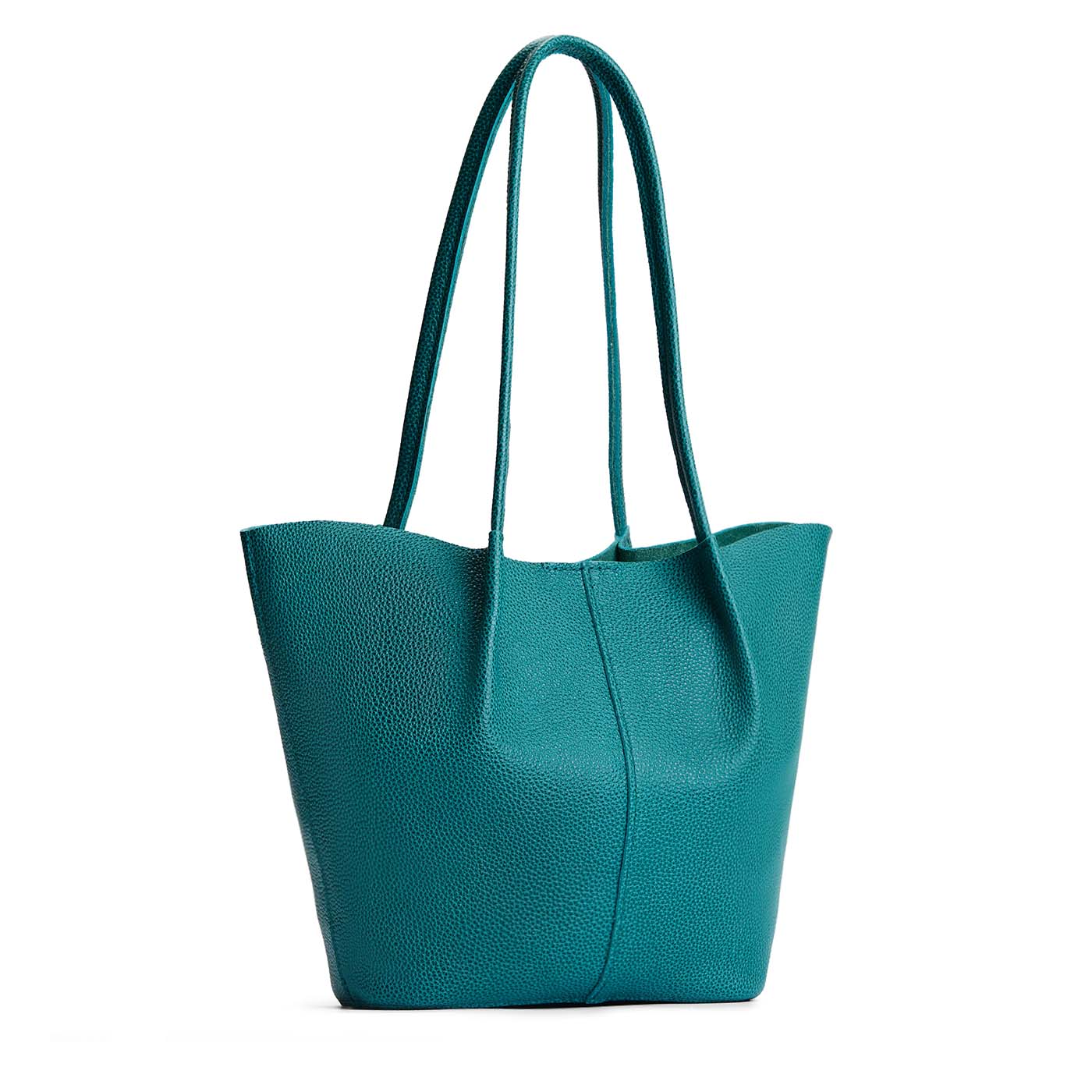 Aquarius*Large | Wide bucket shaped tote bag with matching leather handles