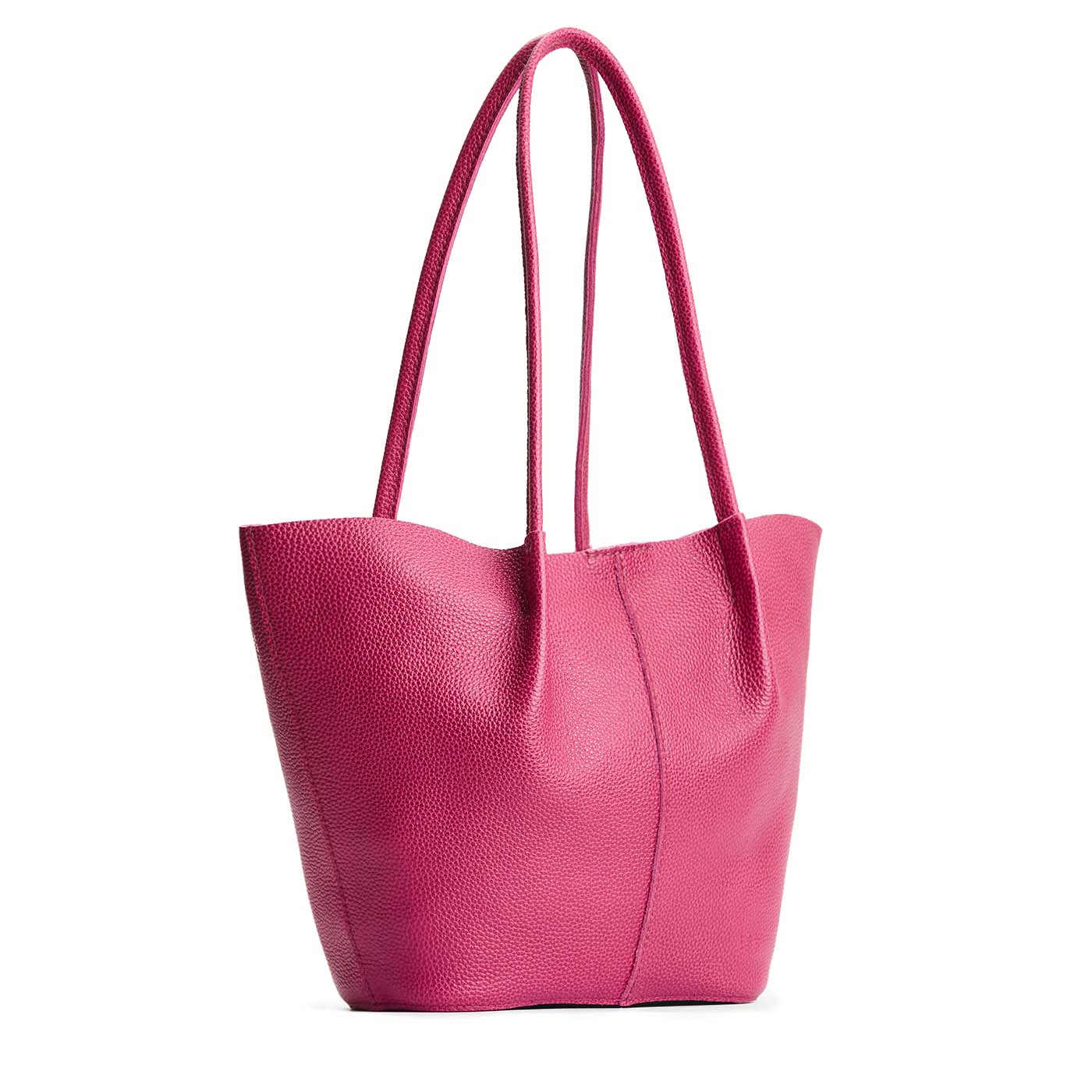 Cosmo*Large | Wide bucket shaped tote bag with matching leather handles