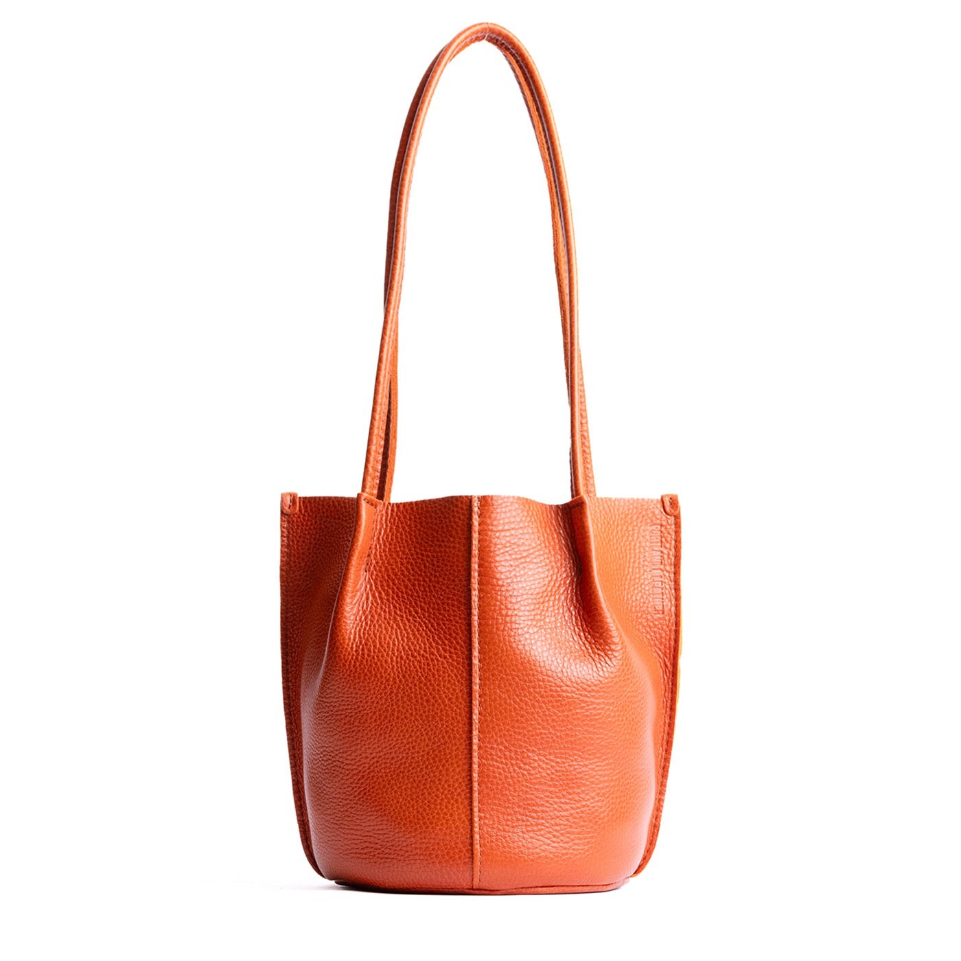 Koi*Small | Petite bucket shaped tote bag with matching leather handles