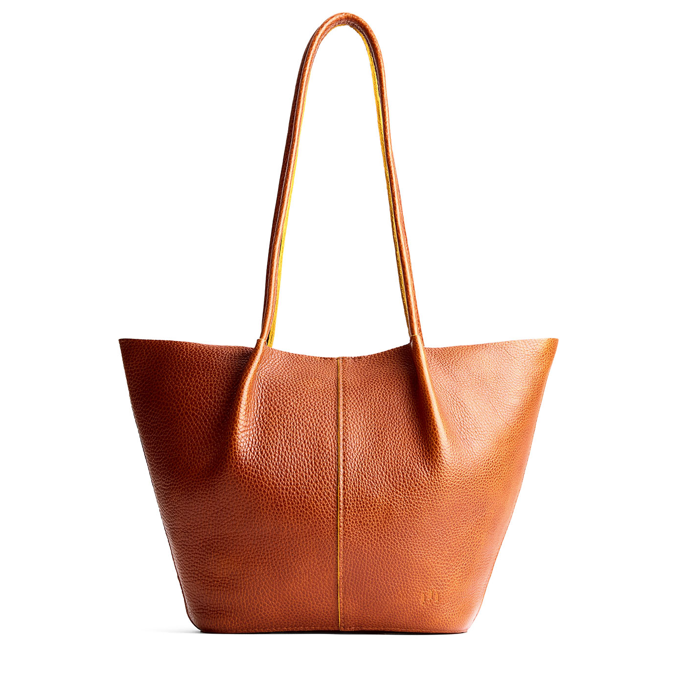 Sienna*Large | Wide bucket shaped tote bag with matching leather handles