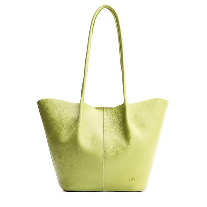 Sugar Snap*Large | Wide bucket shaped tote bag with matching leather handles