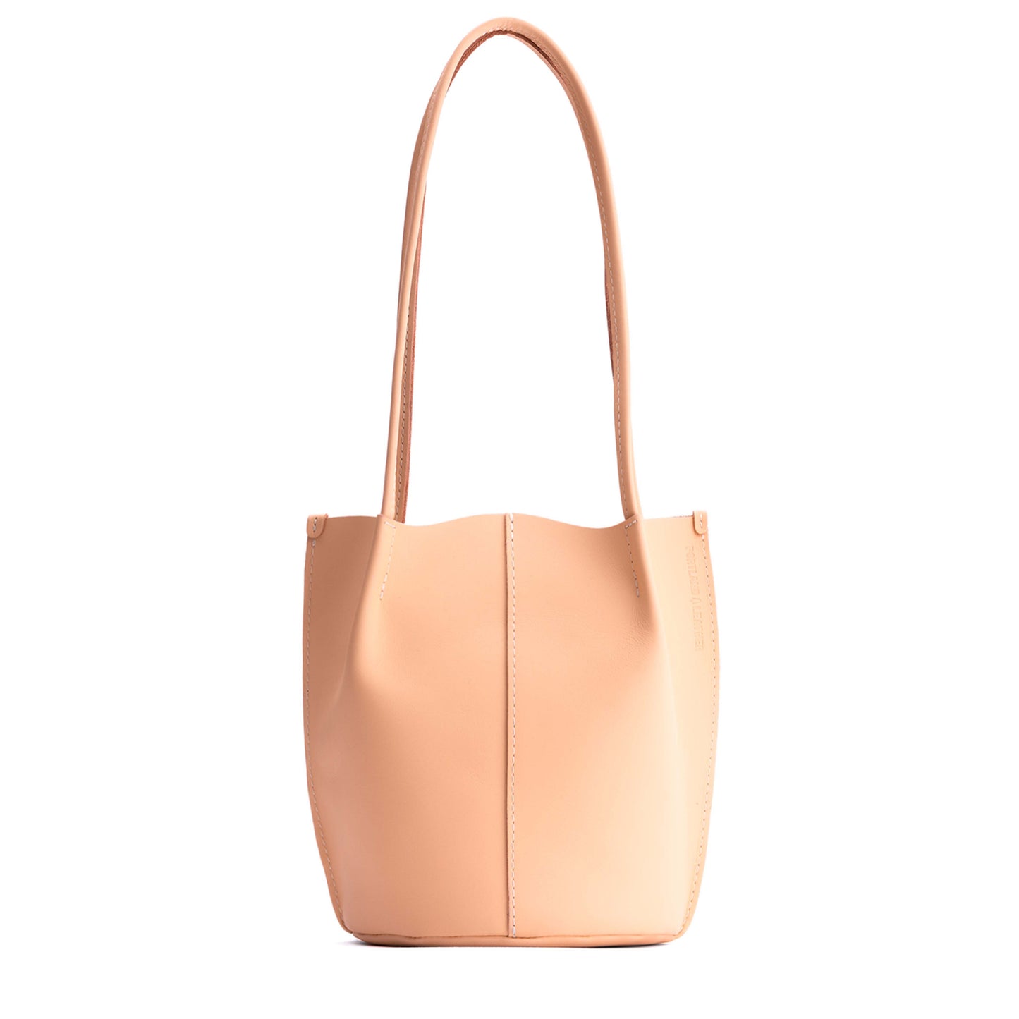 Mamey*Small | Petite bucket shaped tote bag with matching leather handles