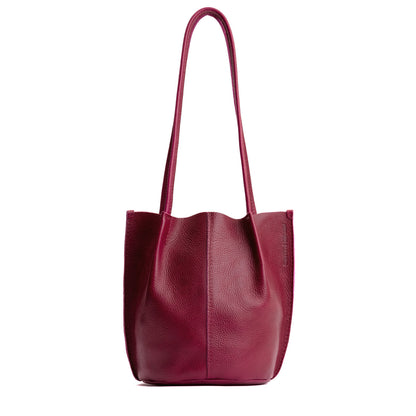 Orchid*Small | Petite bucket shaped tote bag with matching leather handles