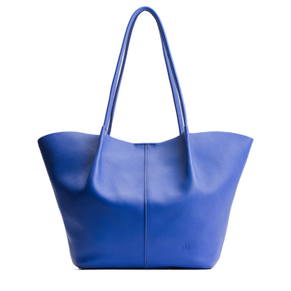Astro Blue*Oversized | Extra wide bucket shaped tote bag with matching leather handles