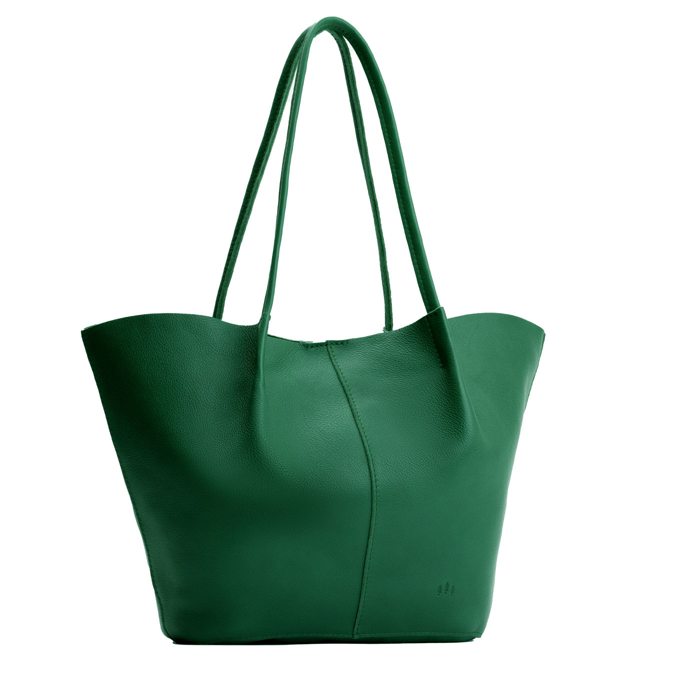 Bacalar*Oversized | Extra wide bucket shaped tote bag with matching leather handles