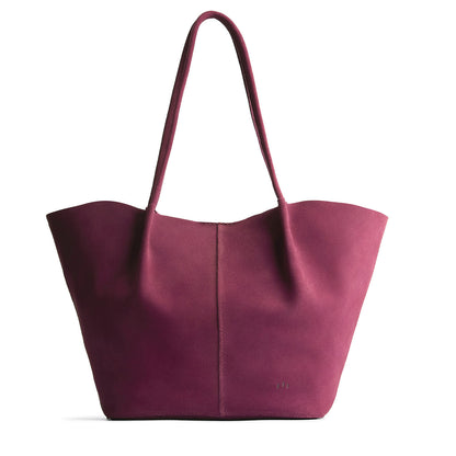 Superbloom*Oversized | Extra wide bucket shaped tote bag with matching leather handles