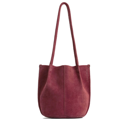 Red Panda*Small | Petite bucket shaped tote bag with matching leather handles