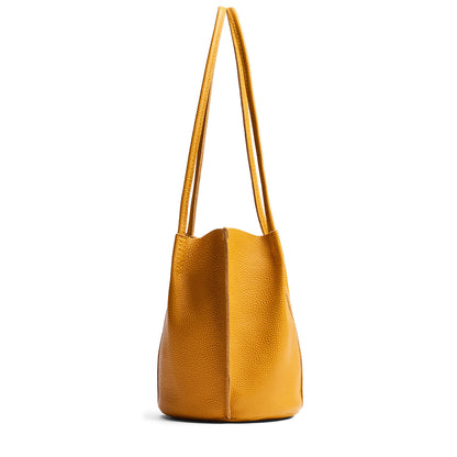 Sunshine*Small | Petite bucket shaped tote bag with matching leather handles
