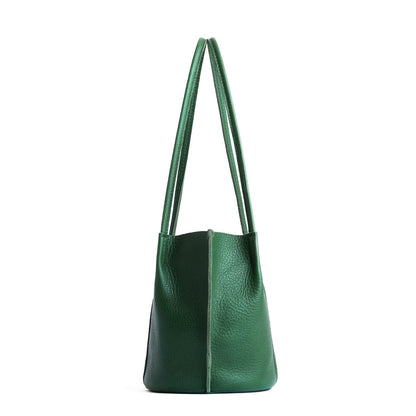 Bacalar*Small | Petite bucket shaped tote bag with matching leather handles