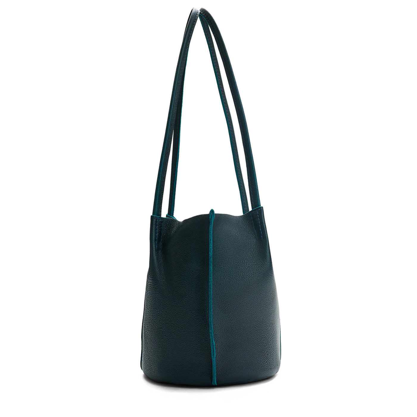 Boreal*Small | Petite bucket shaped tote bag with matching leather handles