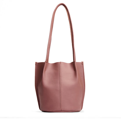 Sunkissed*Small | Petite bucket shaped tote bag with matching leather handles