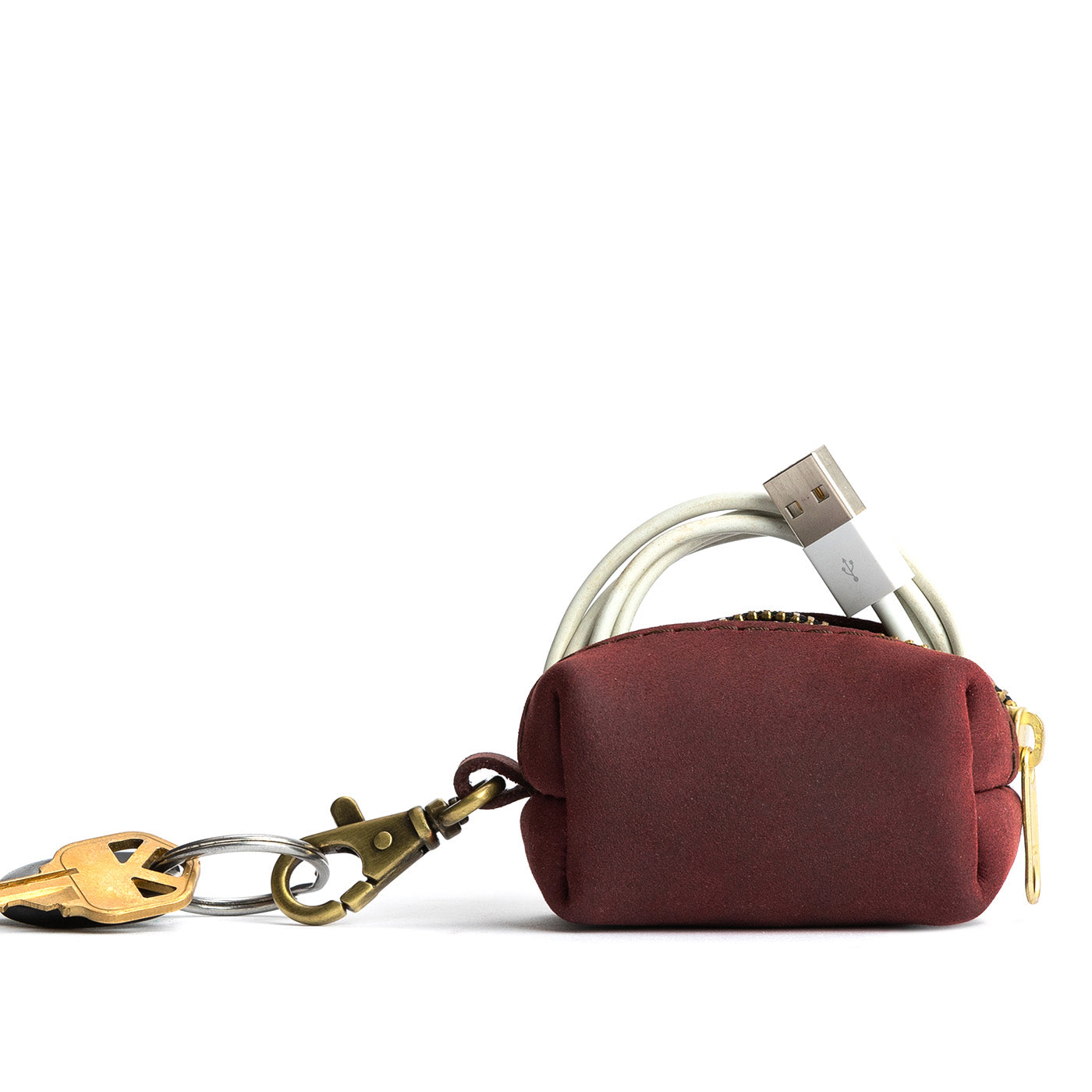 All Color: Merlot | Leather small keychain pouch