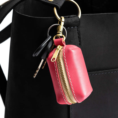 All Color: Tulip | Leather small keychain pouch